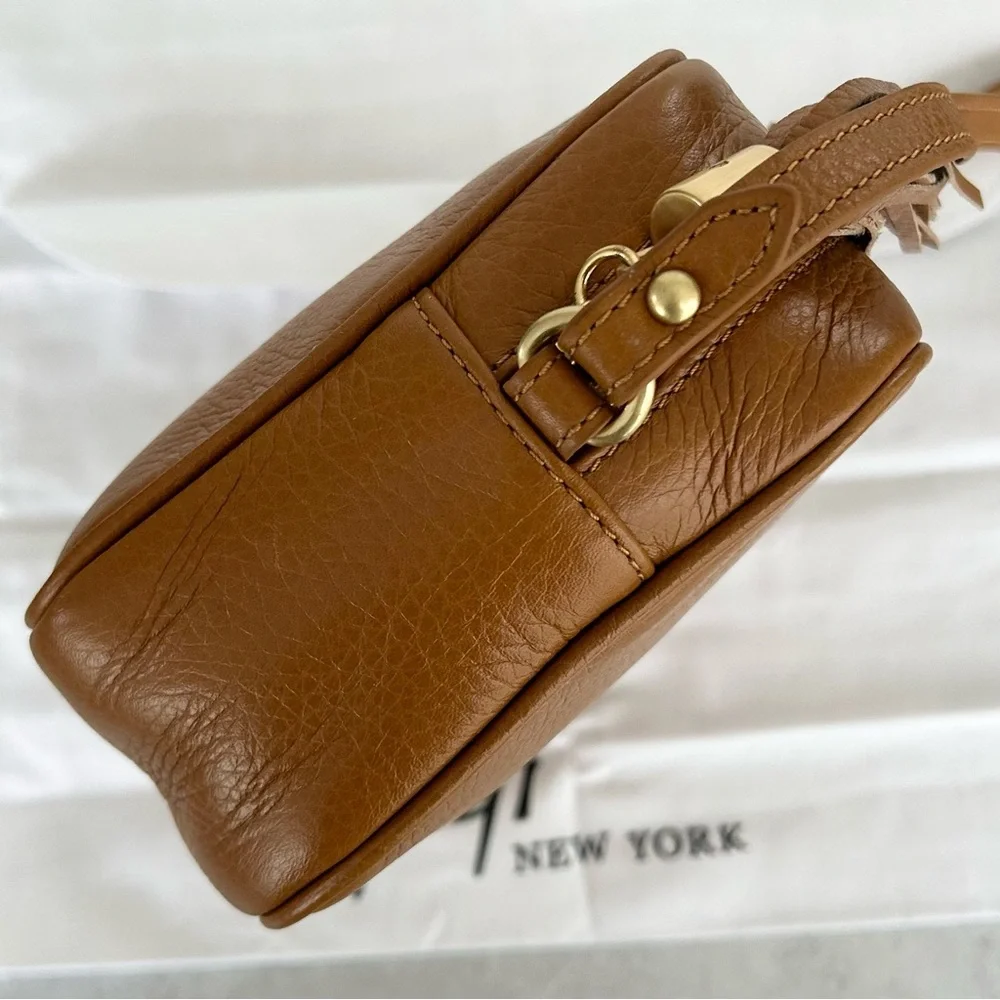 GiGi New York Madison Pebbled Leather Crossbody in Tan, NEW - Picture 8 of 15